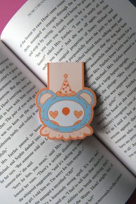 Clown Bear Magnetic Bookmark