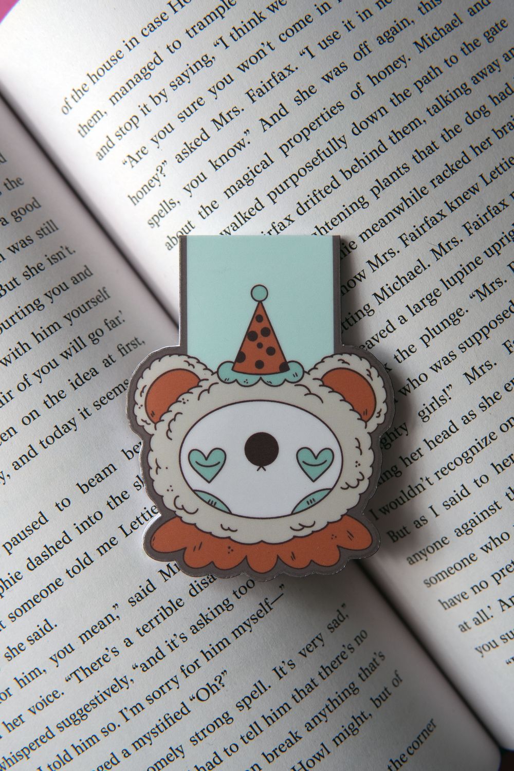 Clown Bear Magnetic Bookmark
