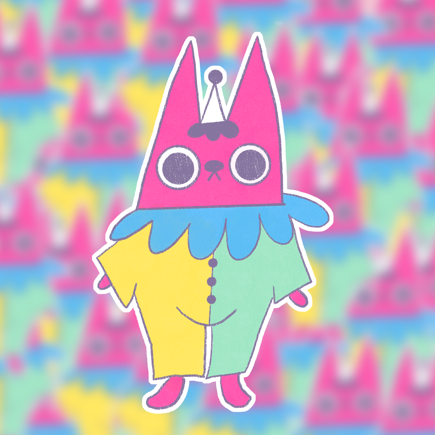 Tobi the Cat Clown Sticker