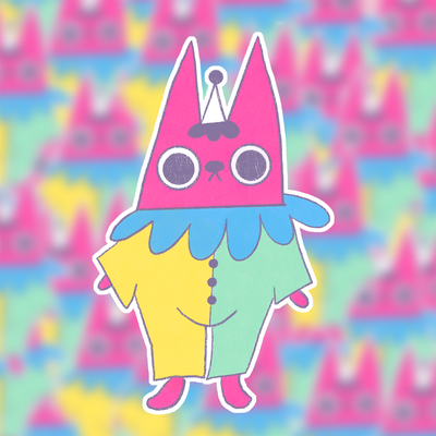 Tobi the Cat Clown Sticker