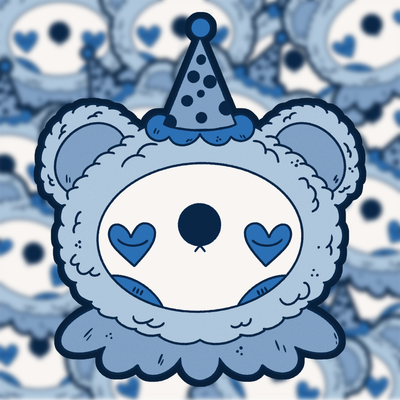 Clown Bear Sticker