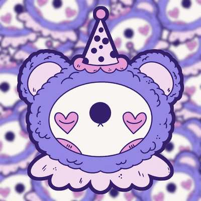 Clown Bear Sticker