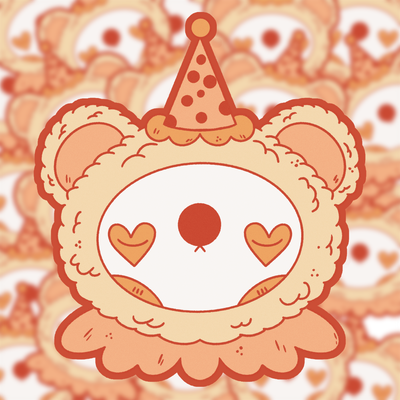 Clown Bear Sticker