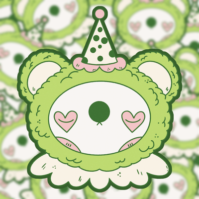 Clown Bear Sticker