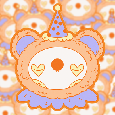 Clown Bear Sticker