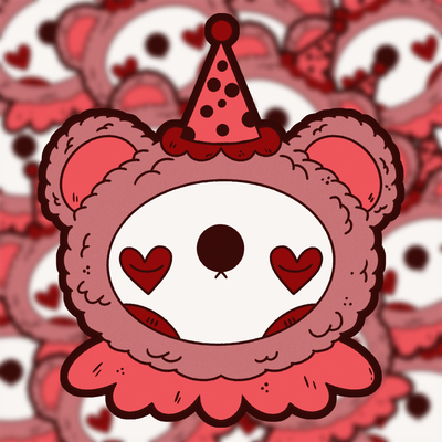 Clown Bear Sticker