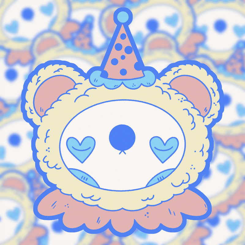 Clown Bear Sticker