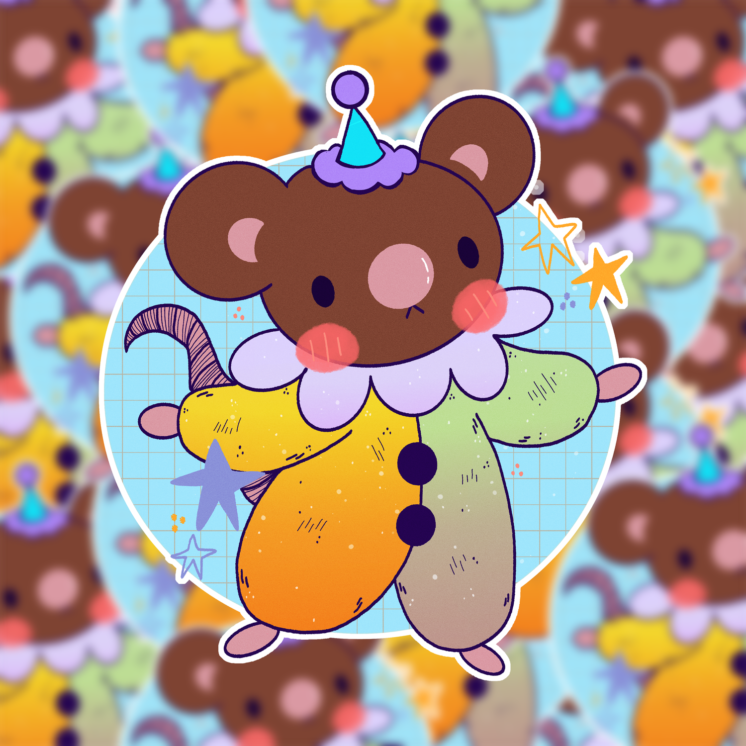 Maltese the Clown Mouse Sticker