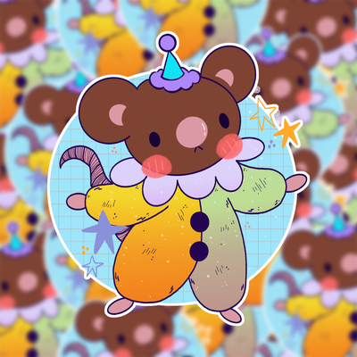 Maltese the Clown Mouse Sticker