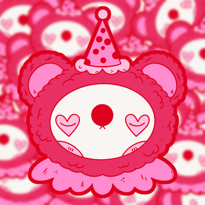 Clown Bear Sticker