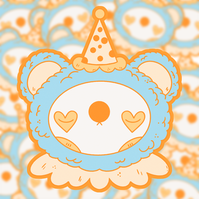 Clown Bear Sticker