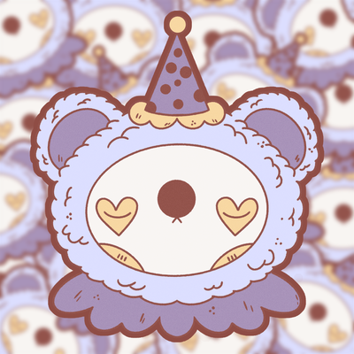Clown Bear Sticker