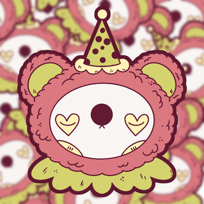 Clown Bear Sticker