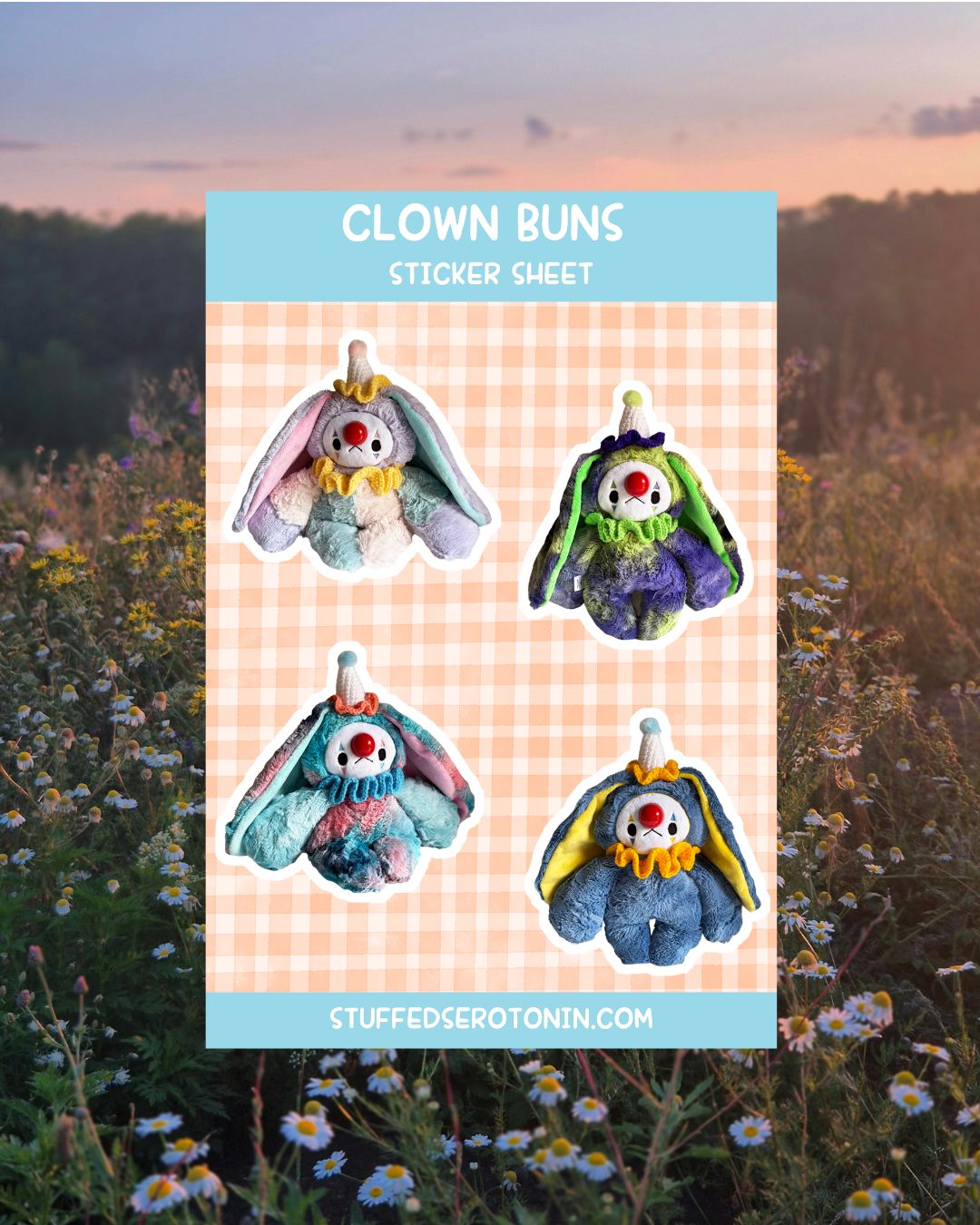 Clown Buns Sticker Sheet