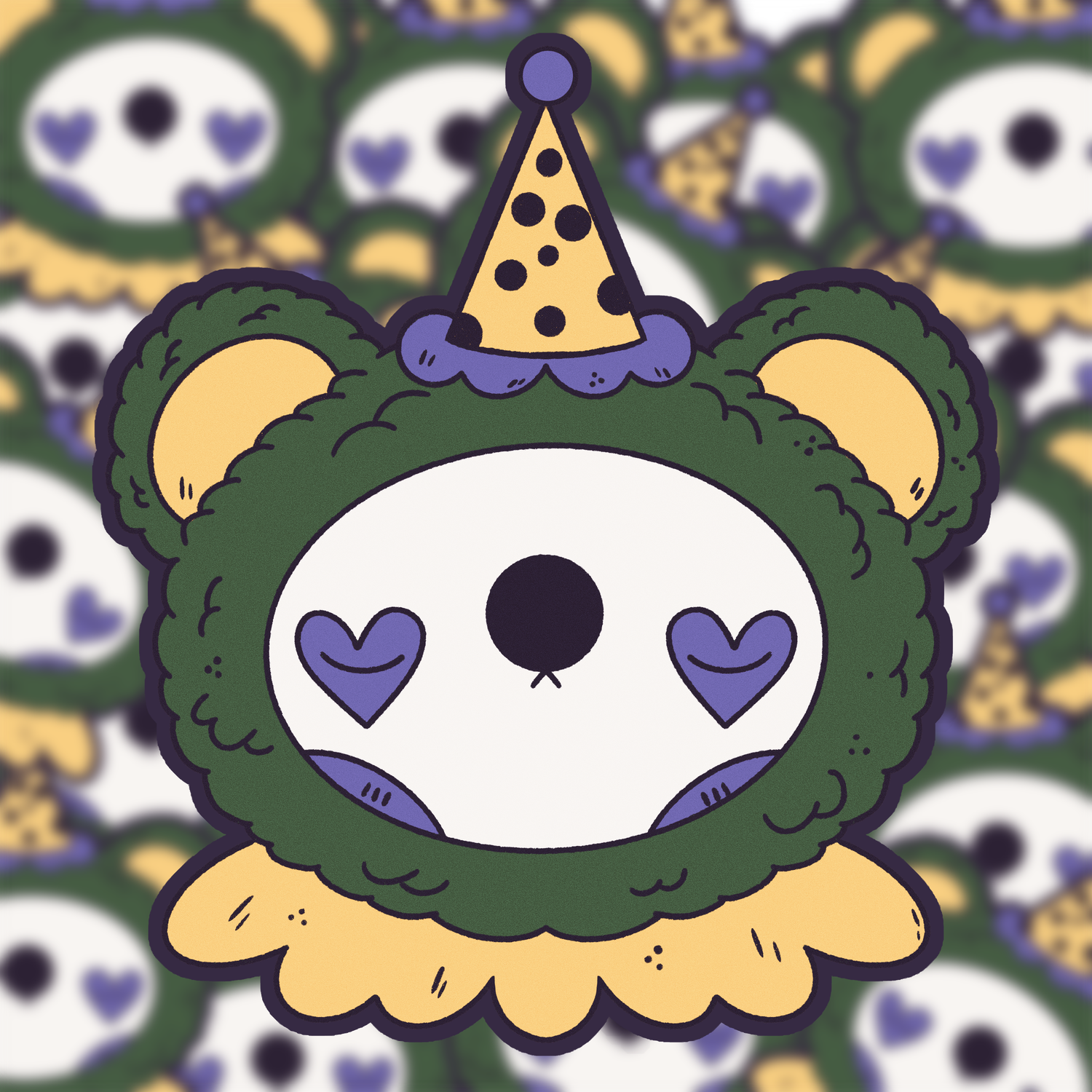 Clown Bear Sticker