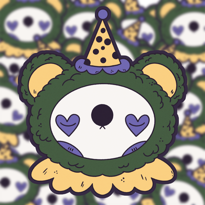 Clown Bear Sticker