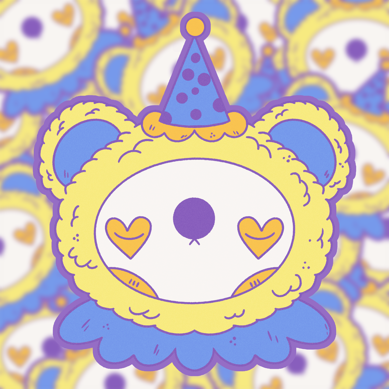 Clown Bear Sticker