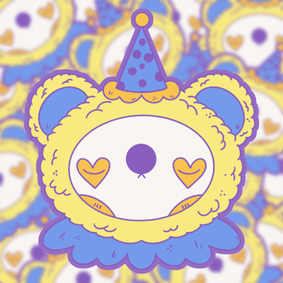 Clown Bear Sticker