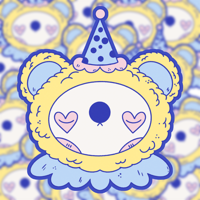 Clown Bear Sticker