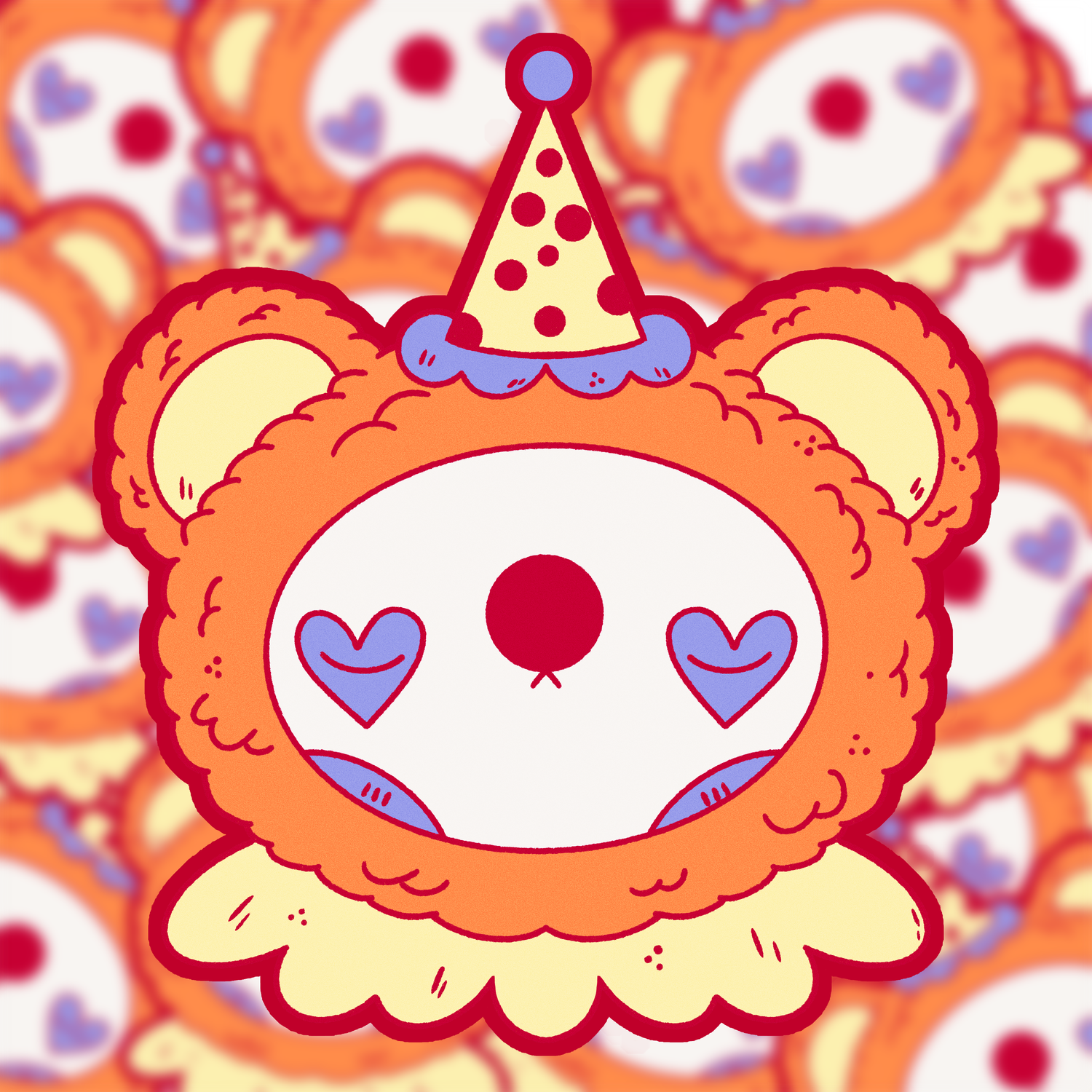 Clown Bear Sticker