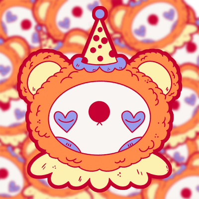 Clown Bear Sticker