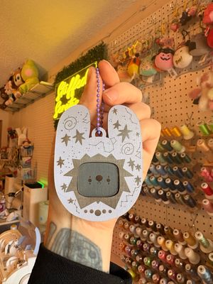 Clownie Digital Pet Wooden Keychain