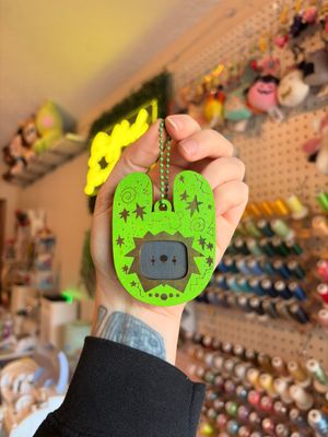 Clownie Digital Pet Wooden Keychain