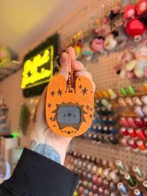 Clownie Digital Pet Wooden Keychain