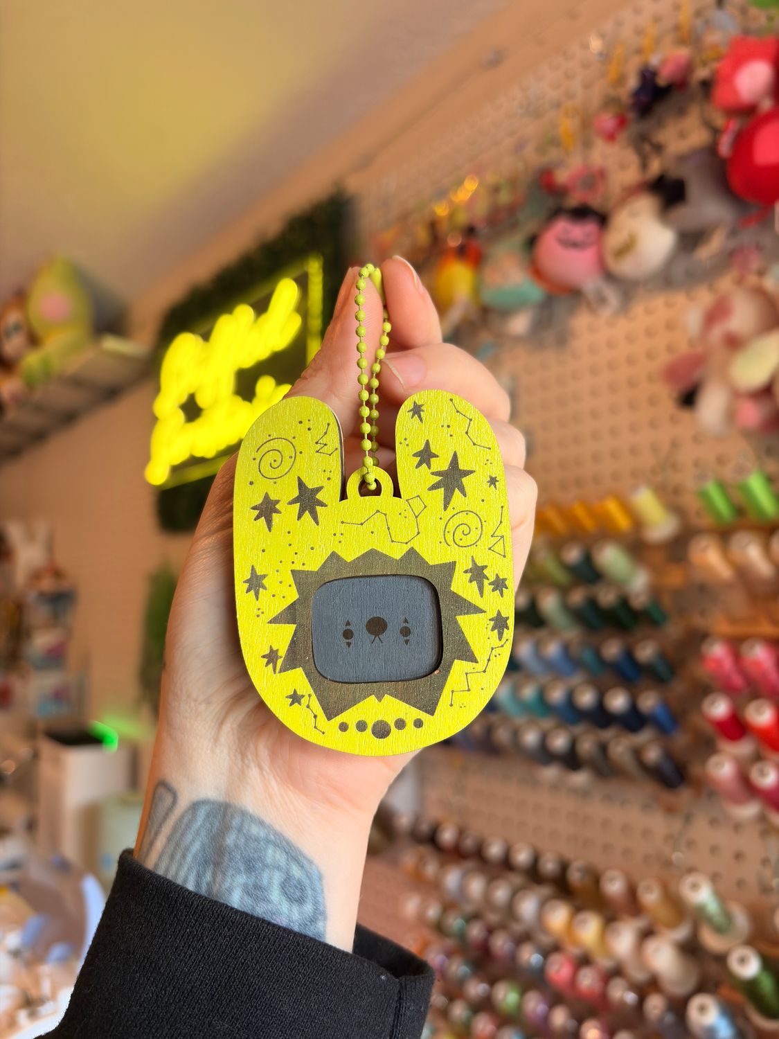 Clownie Digital Pet Wooden Keychain