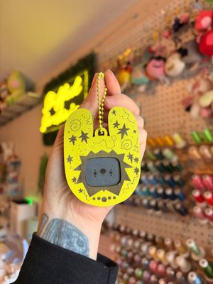 Clownie Digital Pet Wooden Keychain