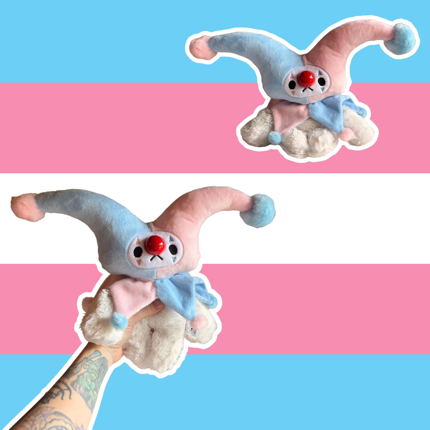 Trans Pride Jester Plush