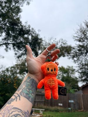 Skully Keychain- Pumpkin