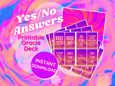 NEON PINK Yes/No Answers Printable Oracle Deck