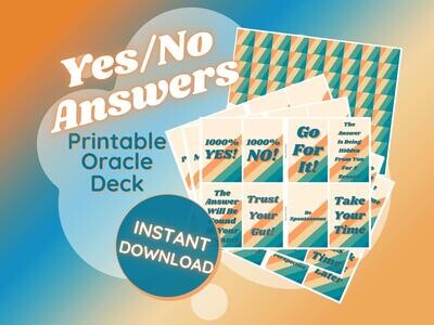 70&#39;s RETRO Yes/No Answers Printable Oracle Deck