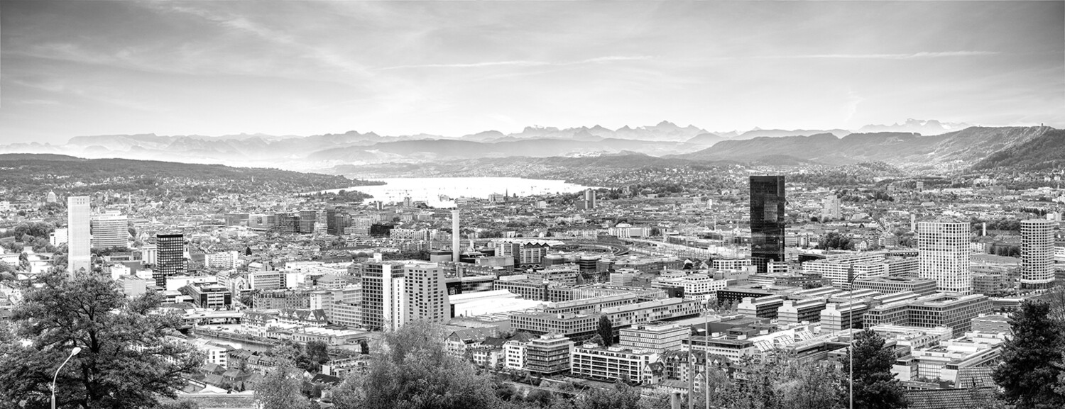 Leinwandprint Zürich West 120x42x2cm schwarz weiss