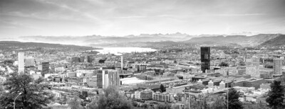 Leinwandprint Zürich West 120x42x2cm schwarz weiss