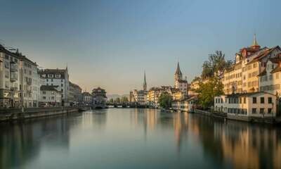 Leinwandprint Limmat am Morgen 75x42x2cm