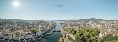 Leinwandprint Zürich mit Lindenhof 150x50x2cm