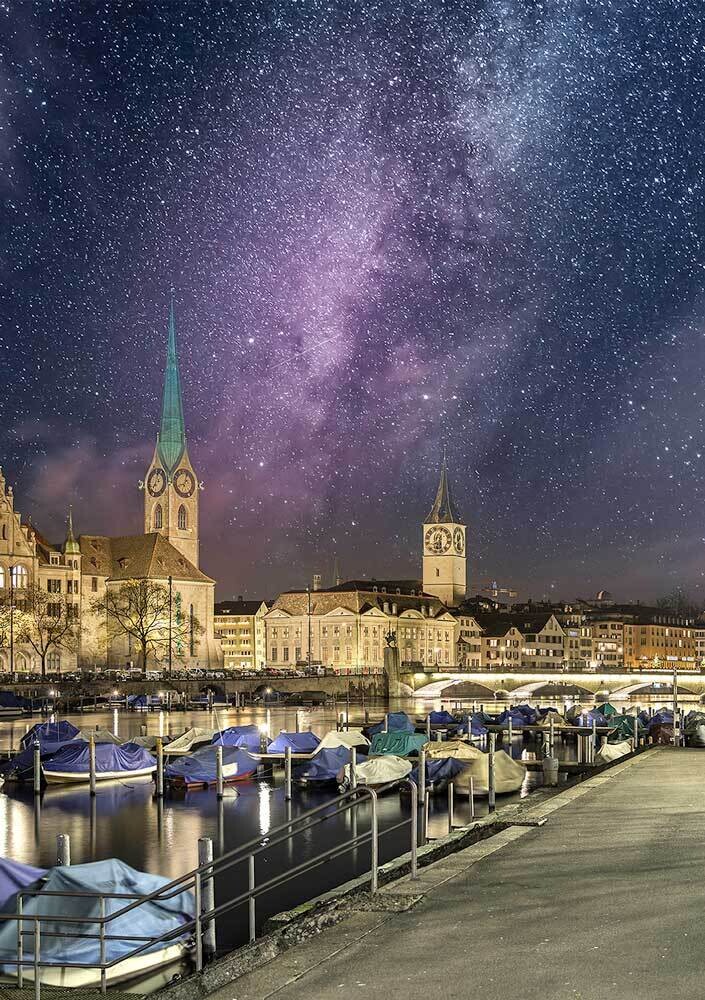 Karte  "Milchstrasse über Zürich"