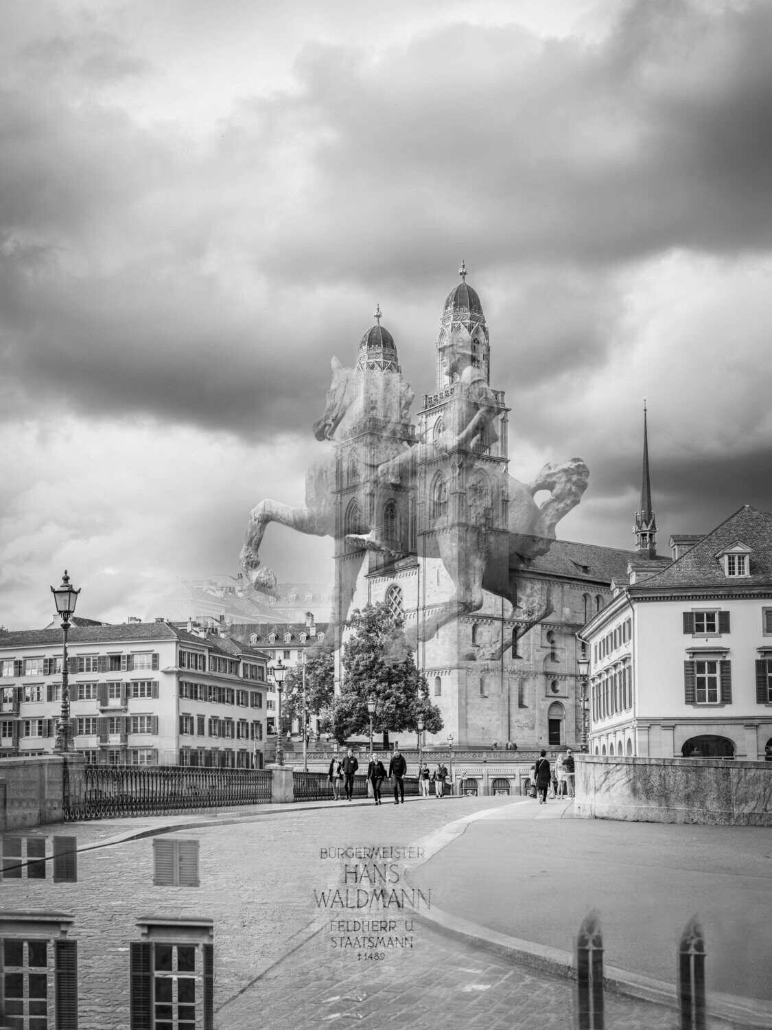 Leinwandprint  Grossmünster / Waldmann  / 110x80x4cm