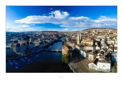 Zürich Limmat Aerial von Alex Tseli