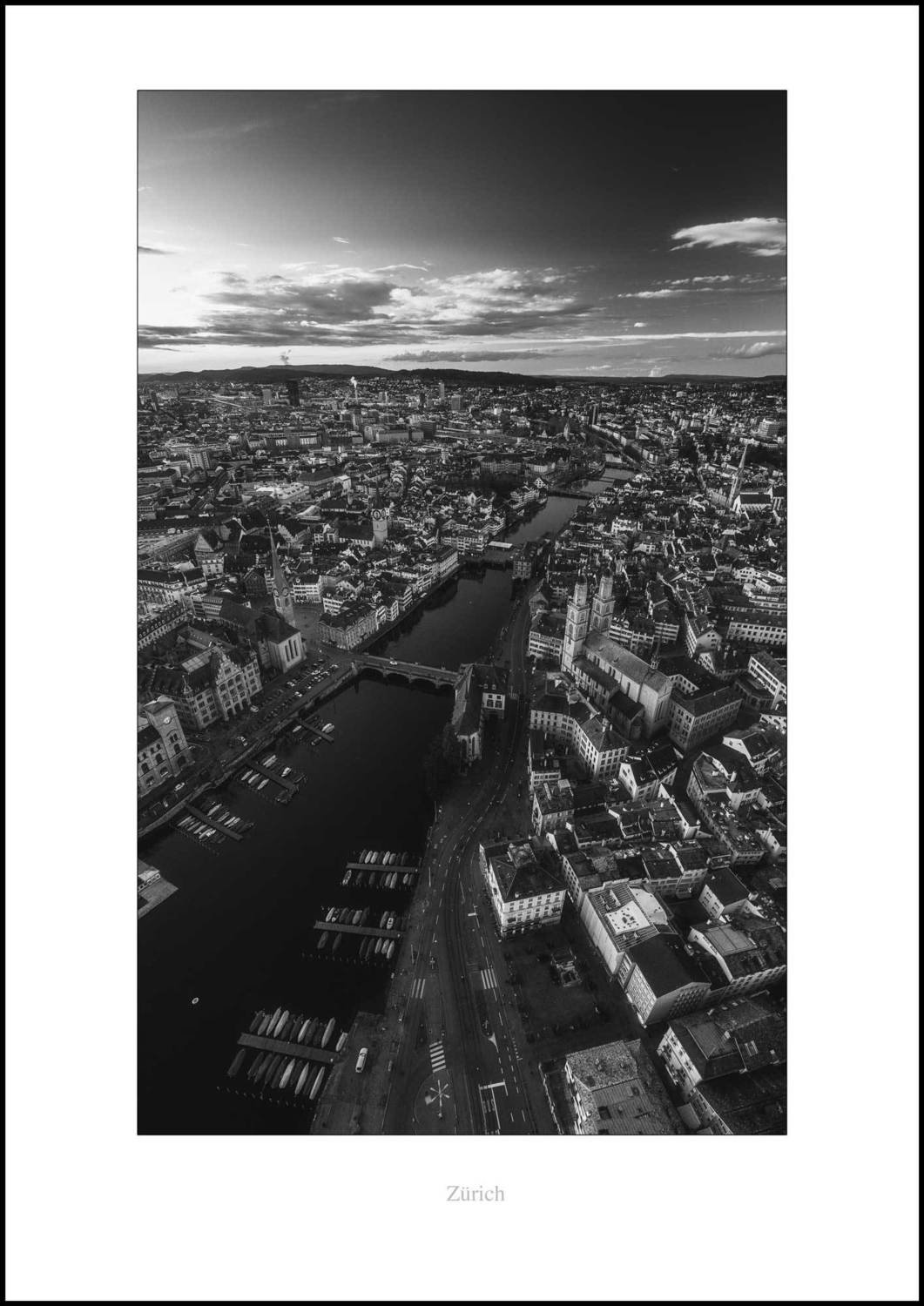 Limmat Zürich Hochformat Aerial von Alex Tseli