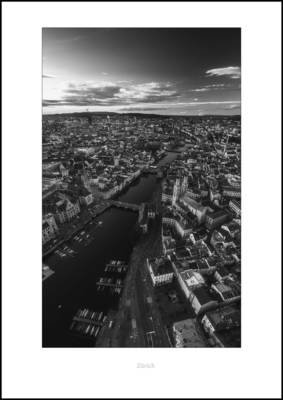 Limmat Zürich Hochformat Aerial von Alex Tseli