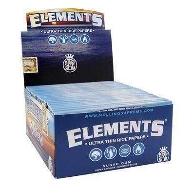 Elements Ultra Thin King Size Slim Rolling Papers made from natural rice paper for a slow, clean burn. Full box