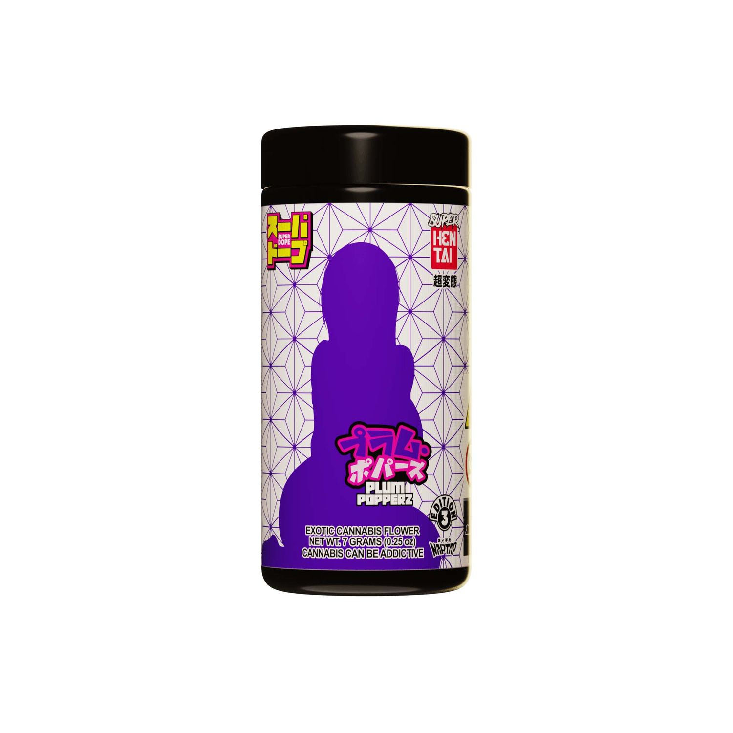 Super Dope Plum Popperz cannabis flower jar – 7 grams – available for NYC weed delivery by Family Za