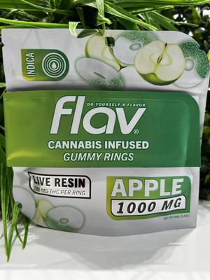 Flav Live Resin Gummy Rings | Apple | Hybrid | 100MG | 1000MG FLAV apple 1000mg gummy ring