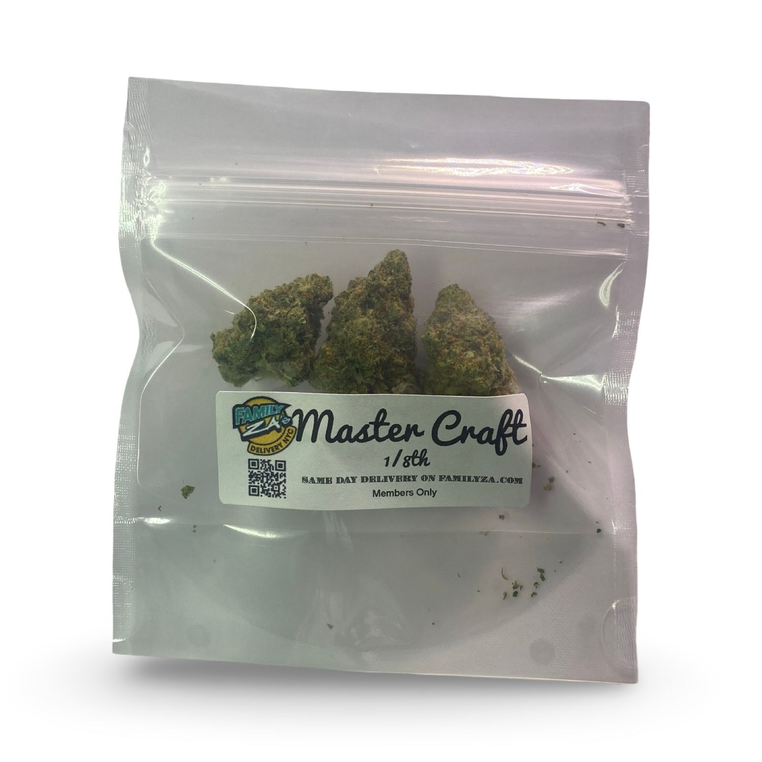 Master Craft by Family Za's NYC Weed Delivery in branded 8th bag