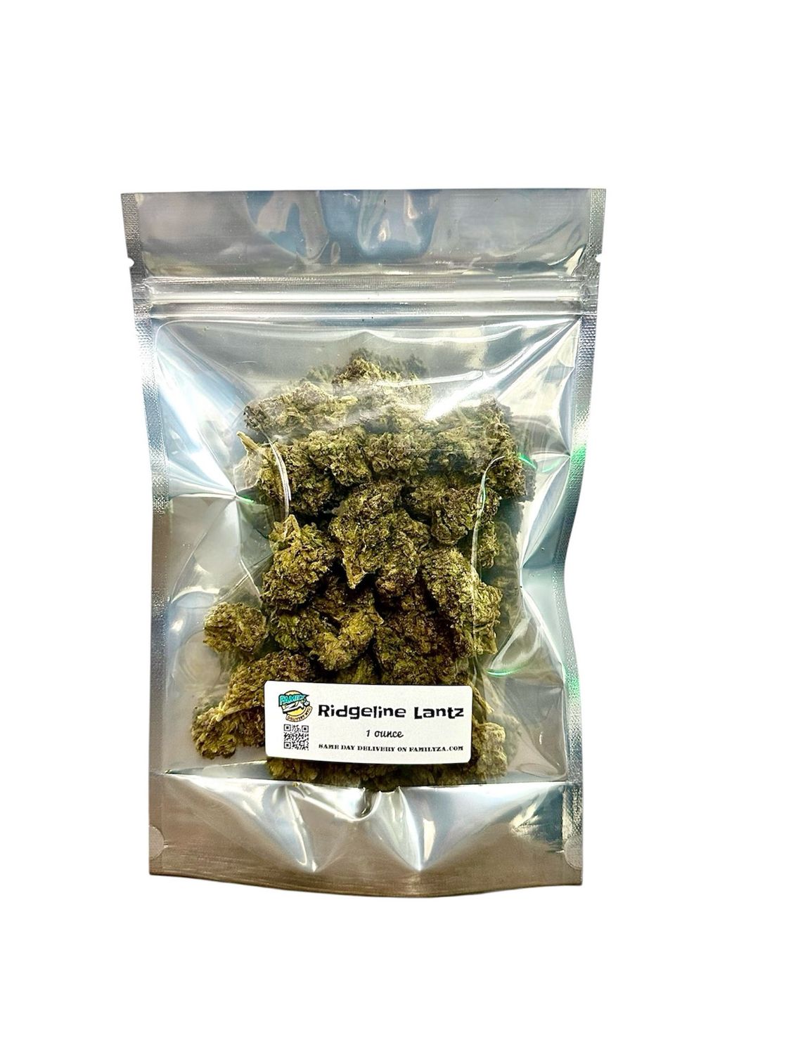 Lantz | Hybrid | Silver Ounce Ridgeline Lantz strain in Family Za's NYC Weed delivery bag