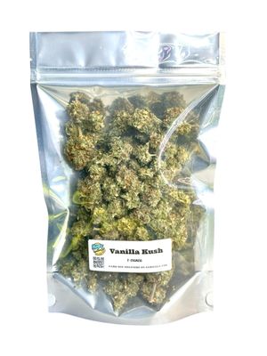 Vanilla Kush in Family Za's NYC Weed Delivery Ounce Bag