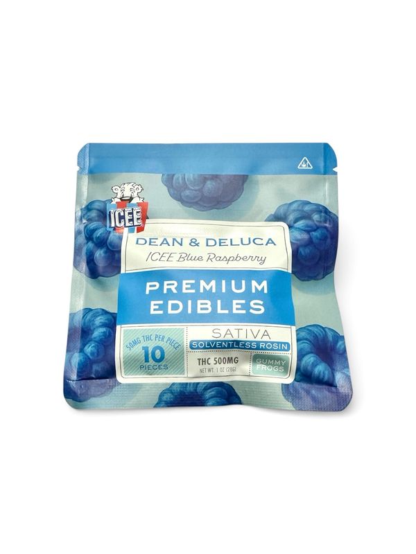 Dean &amp; Deluca Gummies | ICEE Blue Raspberry | Sativa | 50MG | 500MG